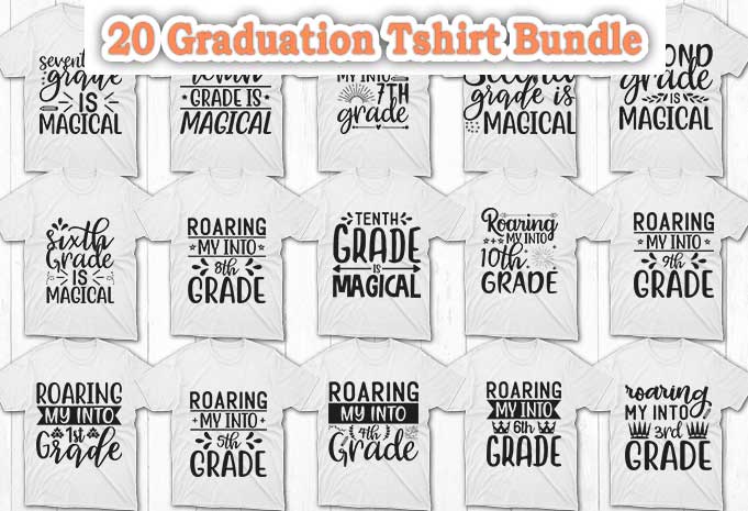 20 graduation tshirt designs bundle, graduation svg bundle, graduation craft bundle, graduation cutfiles, graduation cricut