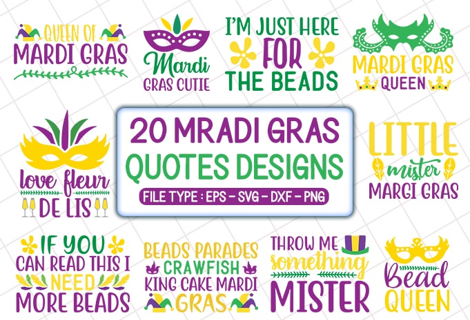 20 Mardi Gras  T shirt Designs Bundle, mardi gras svg designs bundle, mardi gras craft bundle, mardi gras cutfiles