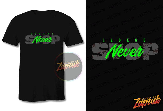 Gamer Legend Never Stop t shirt design template