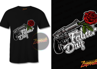 Father day Gun and Roses t shirt design to buy