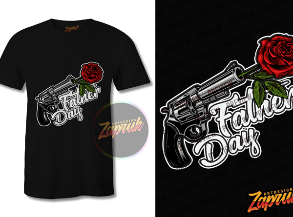 Father day gun and roses t shirt design to buy Father day gun and roses t shirt design to buy