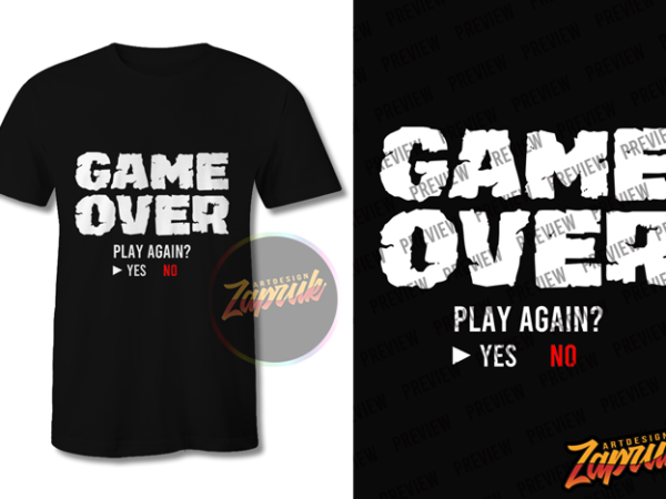Gamer game over buy t shirt design