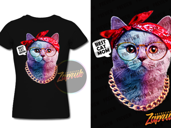 Best cat mom rainbow cat png graphic t-shirt design - Buy t-shirt designs