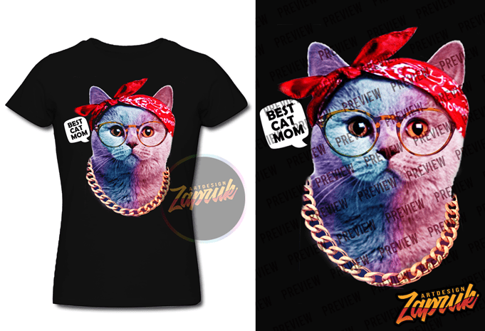 Best cat mom rainbow cat png graphic t-shirt design