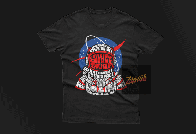 Astronaut x Nasa Vector Tshirt design ready for print EPS,SVG, CDR, PNG