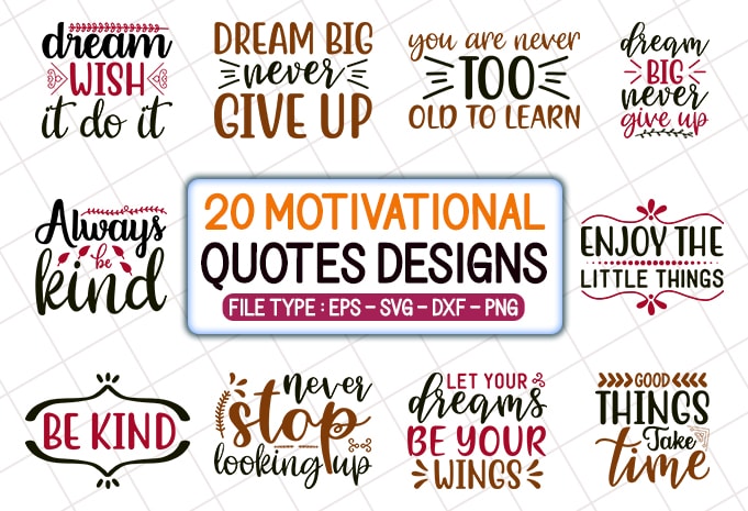 20 Motivational T shirt Designs Bundle, motivational svg bundle, motivational craft bundle, motivational cutfiles