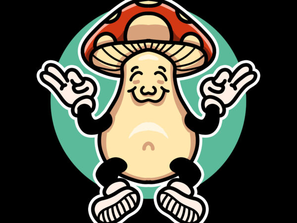Yoga mushroom graphic t-shirt design
