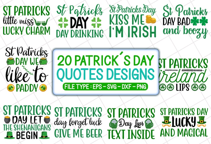 20 patrick’s day t shirt designs bundle, patrick's day svg bundle, patrick’s day craft bundle, patrick’s day cutfiles