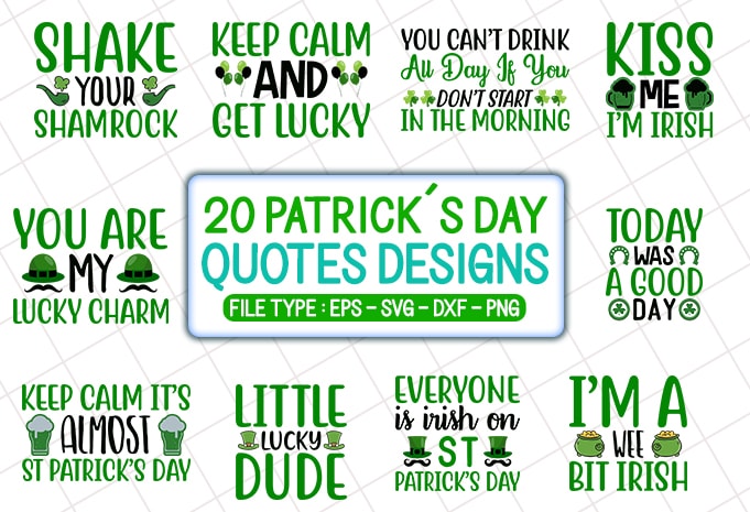 20 patrick’s day t shirt designs bundle, patrick’s day svg bundle, patrick’s day craft bundle, patrick’s day cutfiles