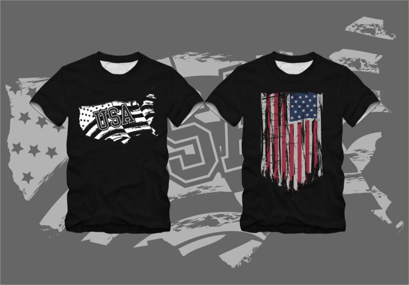 10 American Flag T-shirt Designs Bundle