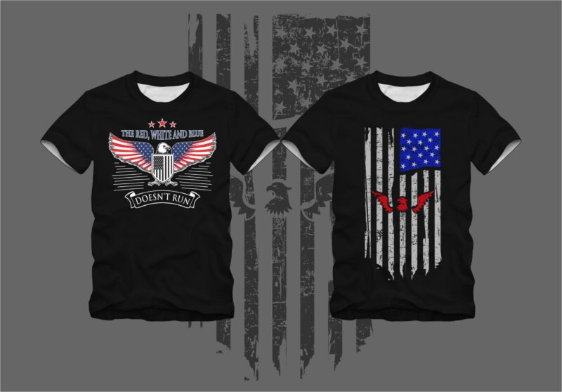 10 American Flag T-shirt Designs Bundle