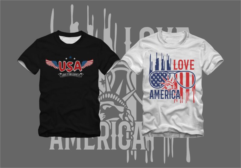 10 American Flag T-shirt Designs Bundle