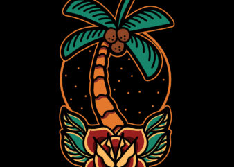 summer palm graphic t-shirt design