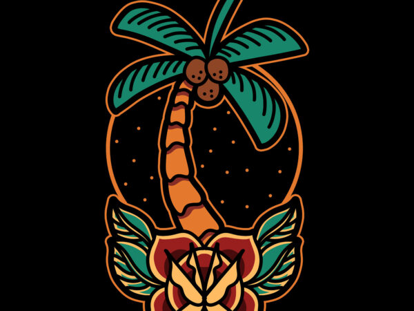 Summer palm graphic t-shirt design