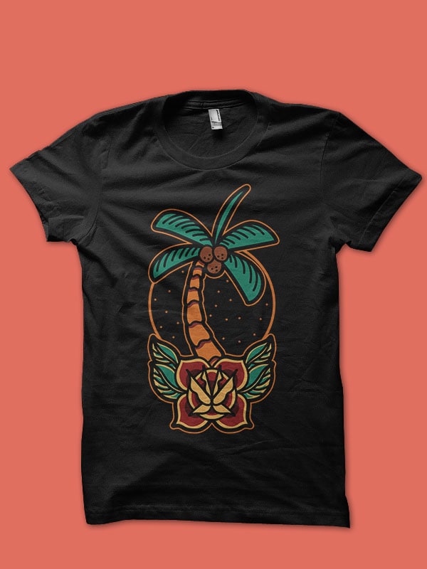 summer palm graphic t-shirt design