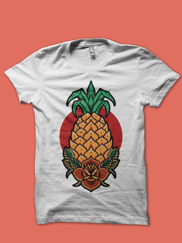 pineapple summer ready made tshirt design