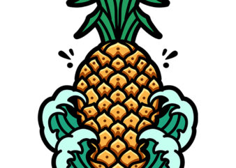 pineapple wave graphic t-shirt design