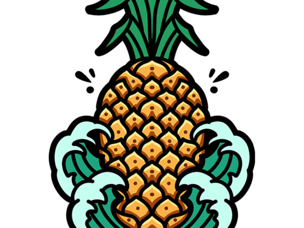 Pineapple wave graphic t-shirt design