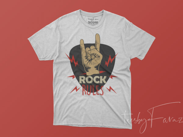 Rock rules t shirt design template