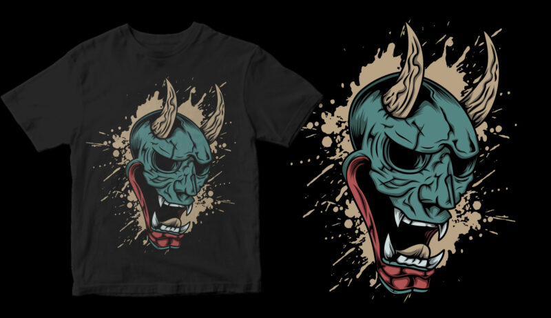 the ronin mask dark abstract shirt design png