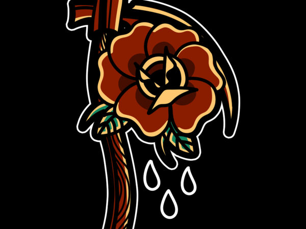 Rose grim print ready t shirt design