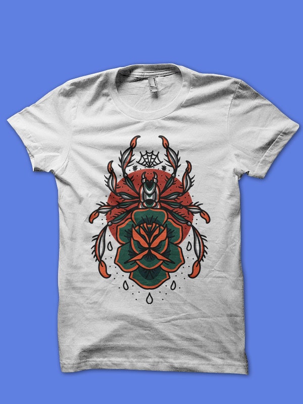 spider tattoo t shirt design to buy
