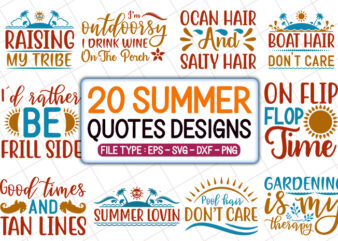 20 Summer T shirt Designs Bundle, summer svg bundle, summer craft bundle, summer cutfiles