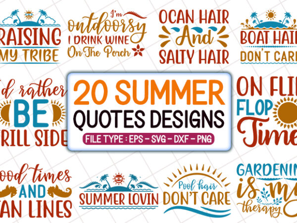 20 summer t shirt designs bundle, summer svg bundle, summer craft bundle, summer cutfiles