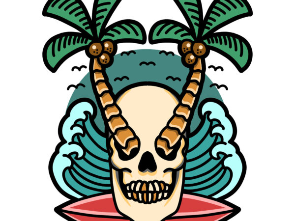 Summer skull graphic t-shirt design