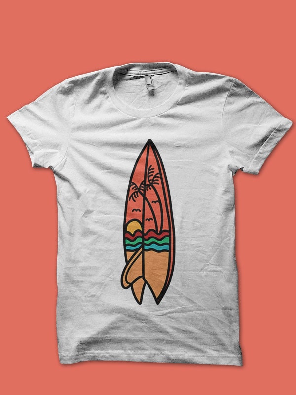 surfing summer t shirt design for purchase