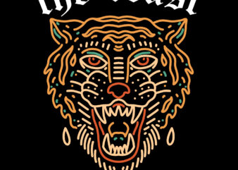 the beast graphic tshirt design for sale