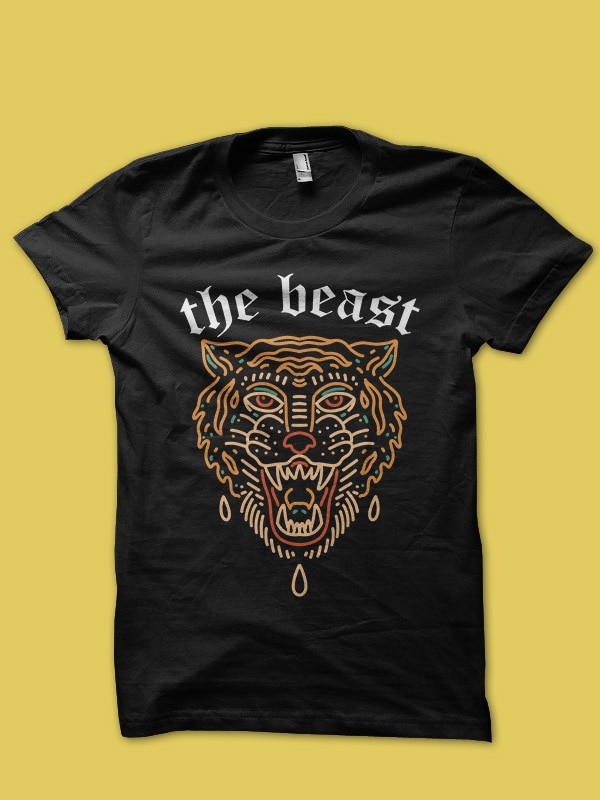 the beast graphic tshirt design for sale