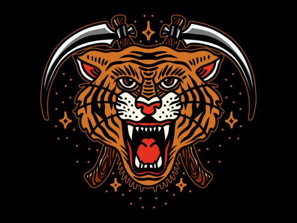 Tiger t-shirt design for commercial use