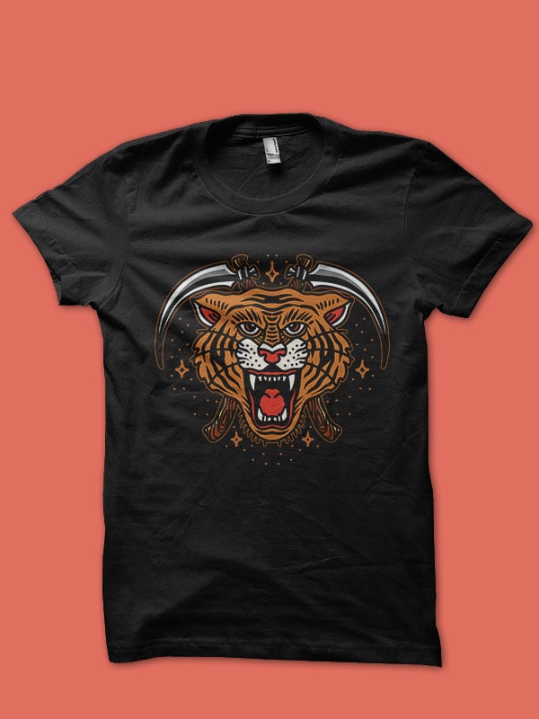 tiger t-shirt design for commercial use