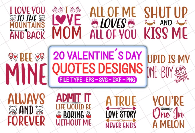20 Valentine's Day T shirt Designs Bundle, valentine's day svg bundle, valentine's day craft bundle, valentine's day cutfiles