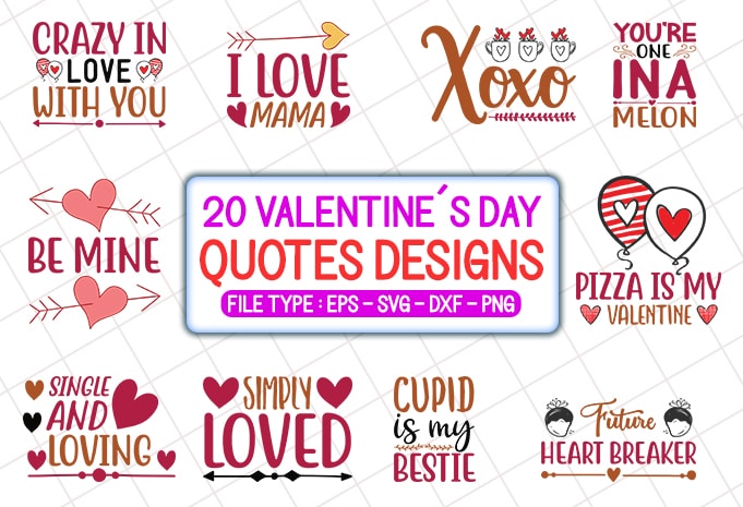 20 valentine’s day t shirt designs bundle, valentine’s day svg bundle, valentine’s day craft bundle, valentine’s day cutfiles