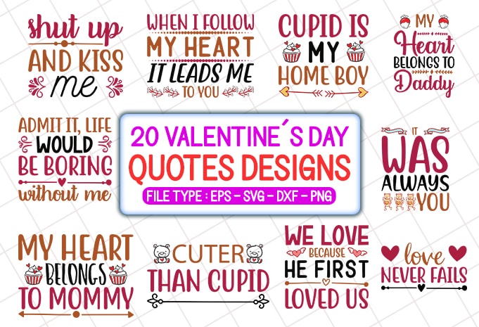 20 valentine’s day t shirt designs bundle, valentine’s day svg bundle, valentine’s day craft bundle, valentine’s day cutfiles