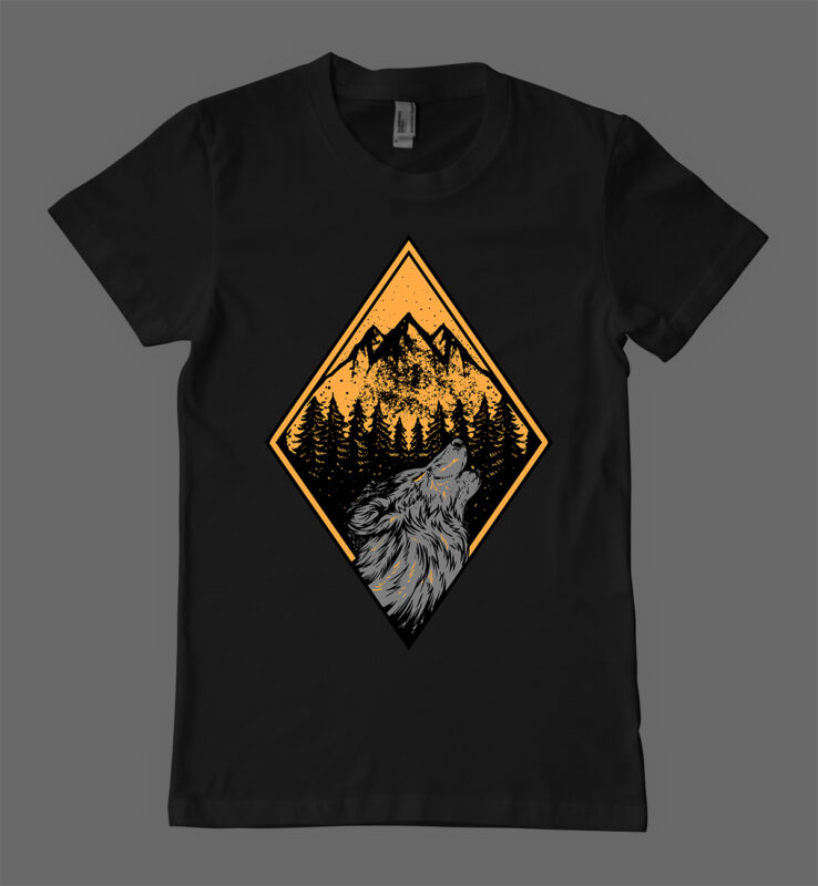 wolf wild t-shirt design illustration buytshirt