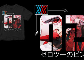 zero two anime t shirt graphic design