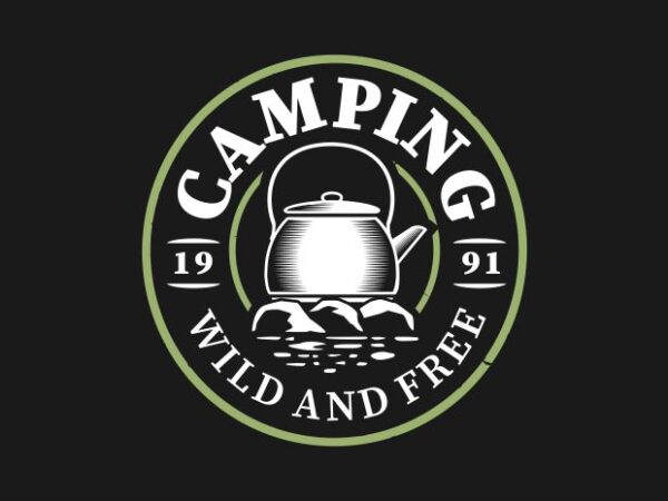 Camping teapot t shirt vector file