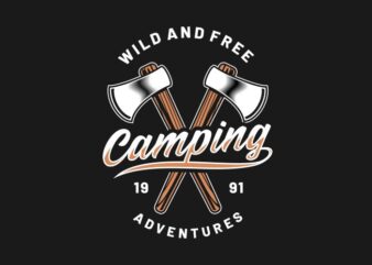 Camping Ax t shirt vector file