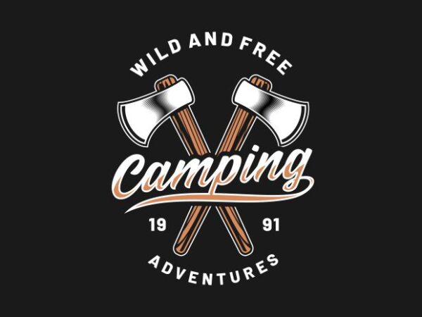 Camping ax t shirt vector file
