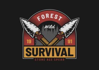 Survival Spear t shirt template vector