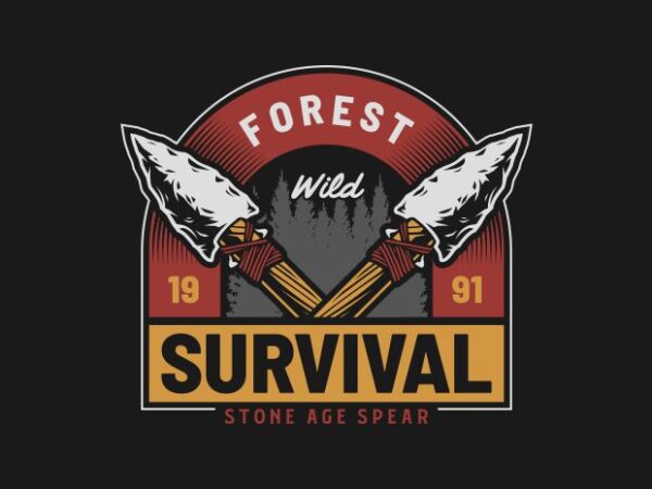 Survival spear t shirt template vector