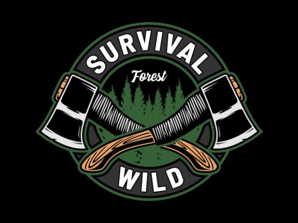 Survival ax t shirt template vector