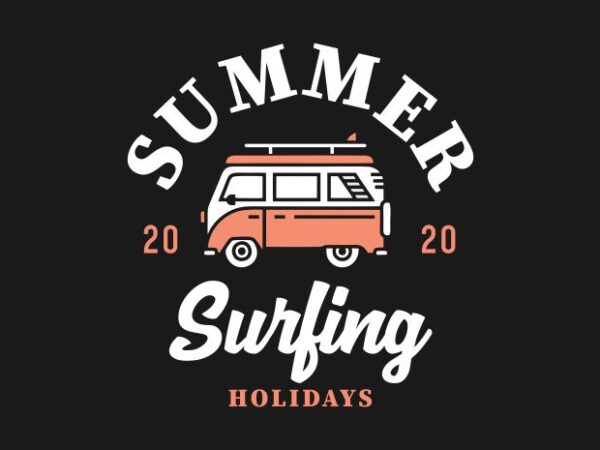 Summer surfing t shirt template vector