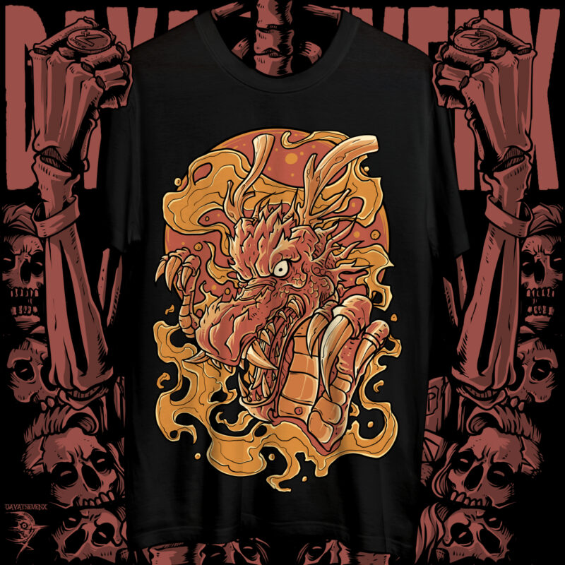dragon fire tshirt design