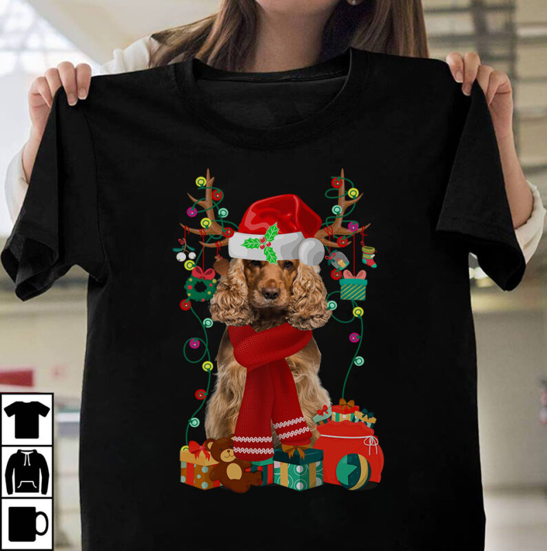 t-shirt vector 1 DESIGN 30 VERSIONS - Dog Breeds Christmas