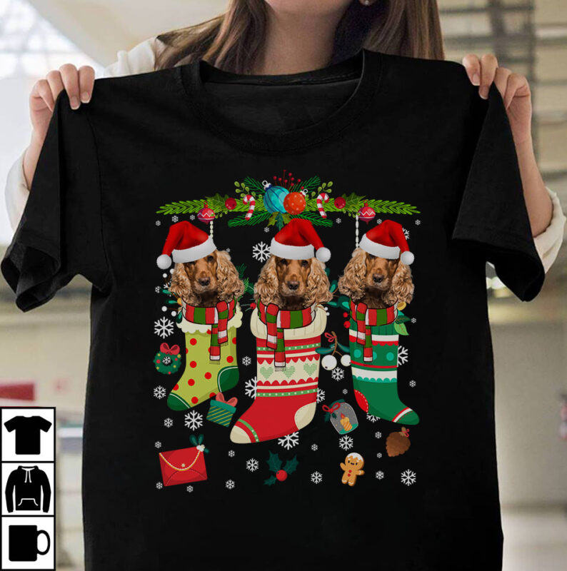 t-shirt vector 1 DESIGN 30 VERSIONS - Dog Breeds Christmas