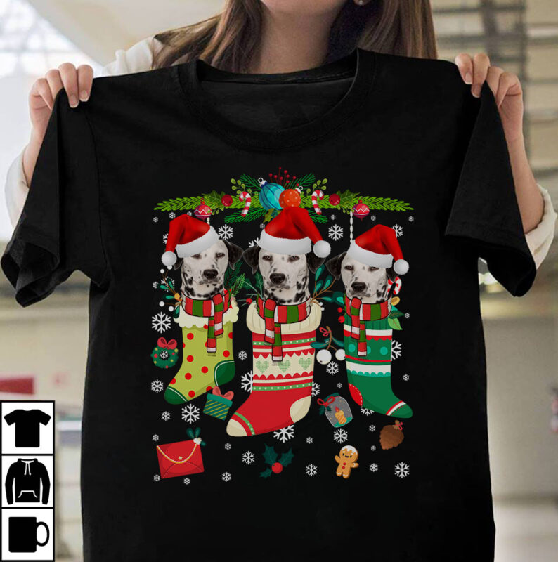 t-shirt vector 1 DESIGN 30 VERSIONS - Dog Breeds Christmas